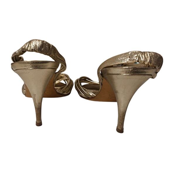 Vintage Gold Luca Luca Strappy Heels sz 36 - Picture 4 of 8